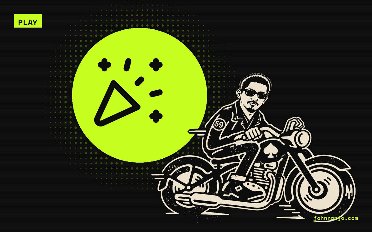 JOHN NANJO rider with a confetti icon