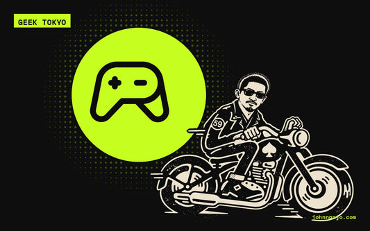 JOHN NANJO rider with a game controller icon