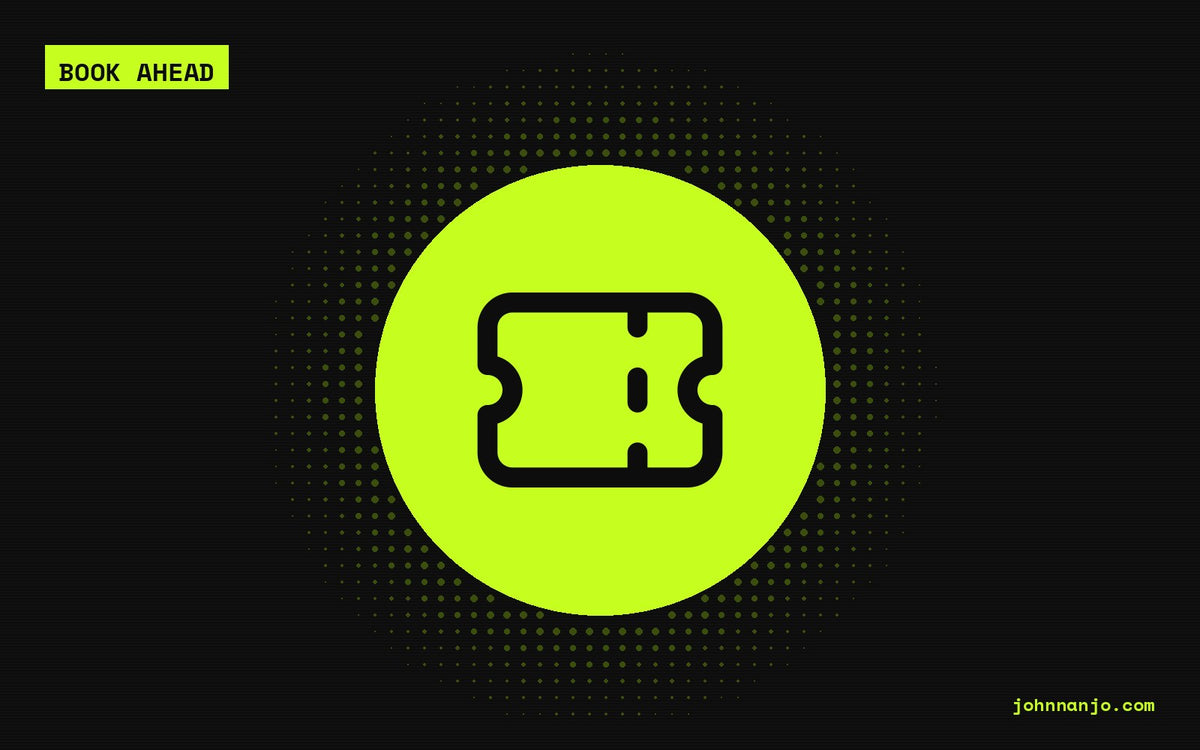 A ticket icon for a JOHN NANJO Tokyo guide