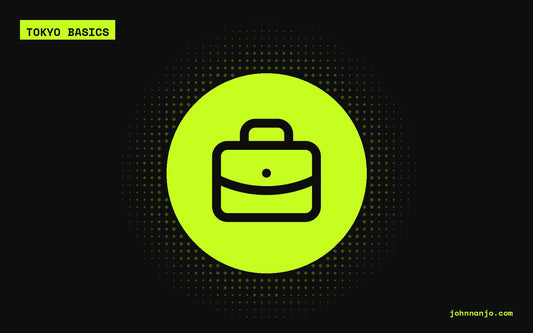 A briefcase icon for a JOHN NANJO Tokyo guide