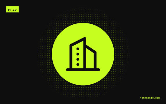 A skyscraper icon for a JOHN NANJO Tokyo guide