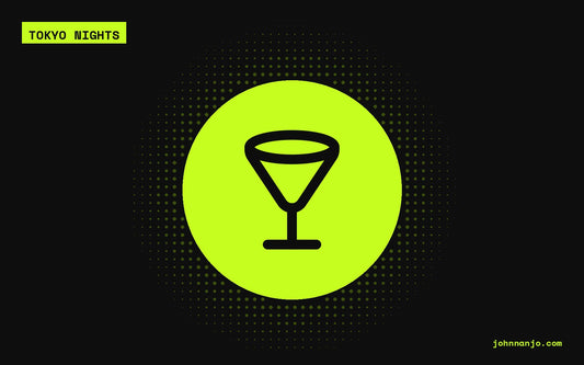 A cocktail glass icon for a JOHN NANJO Tokyo guide