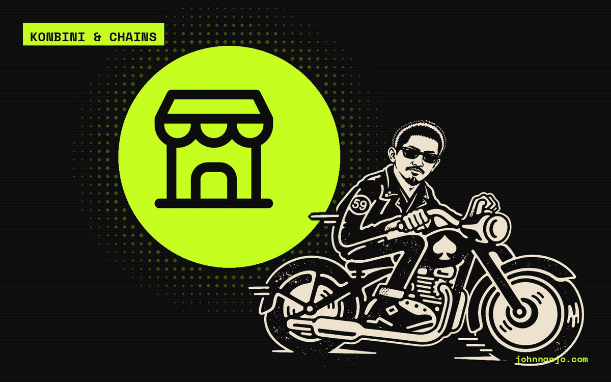 JOHN NANJO rider with a convenience store icon